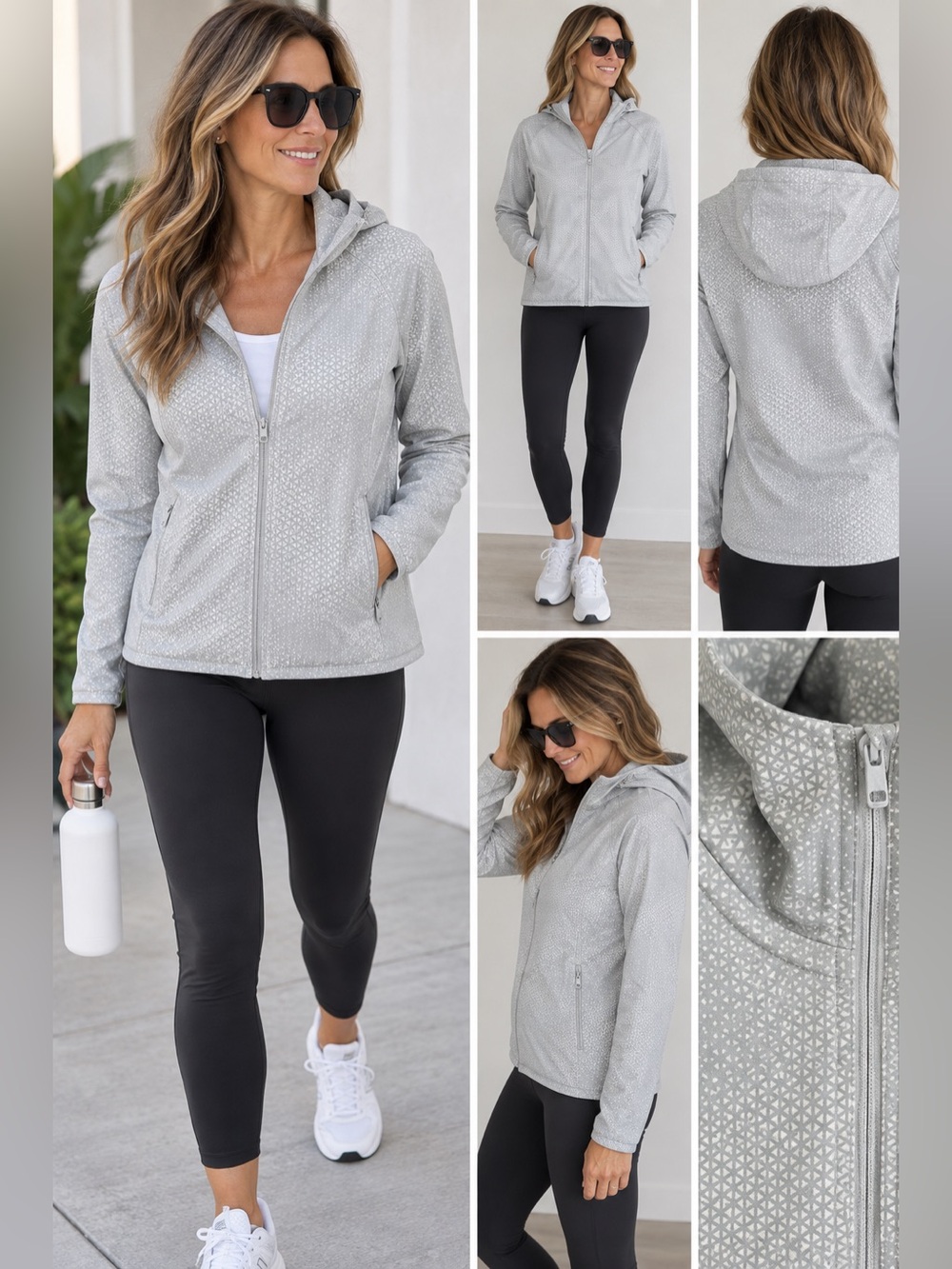 UNIQLO Gray Hooded Zip-Up Jacket S- Women